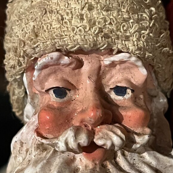 VTG Paper Mache Sitting SANTA CLAUS Christmas Decoration Primitive Folk Art - Picture 9 of 15